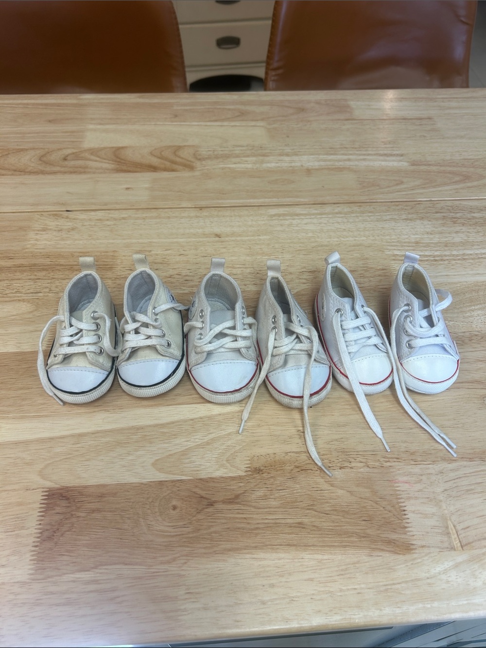 Baby Canvas Lace-Up Converse Sneakers in Off-White